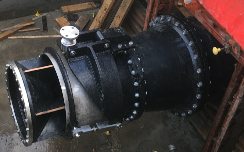 700mm Fixed Cone Valve Under Installation